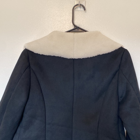 Lucky & Blessed sherpa like black and white waterfall ,pocket jacket wrap coat s - Picture 8 of 10